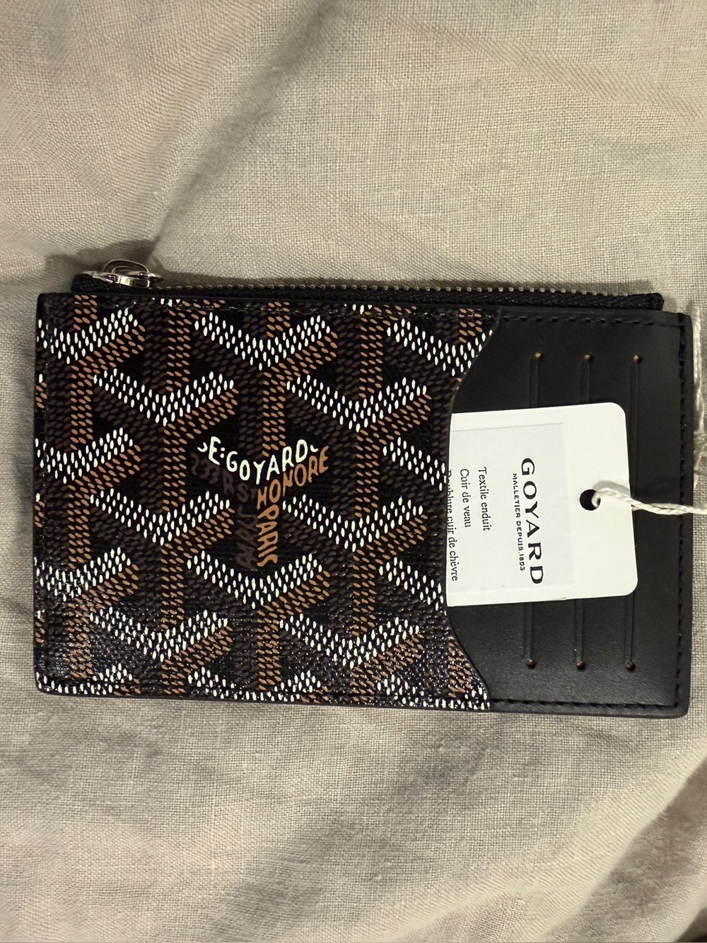 Goyard Bourbon Zipped Card Holder - Black